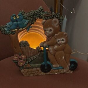 Tampa Bay Mold Company vintage 1988 bear scooter ride ceramic children’s lamp